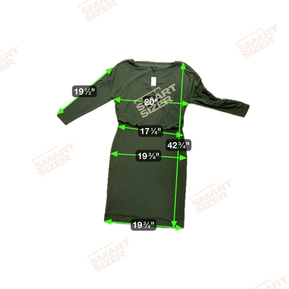 Ann Taylor Olive Green Long Sleeve Knit Midi Dress Size 8 - Picture 5 of 5